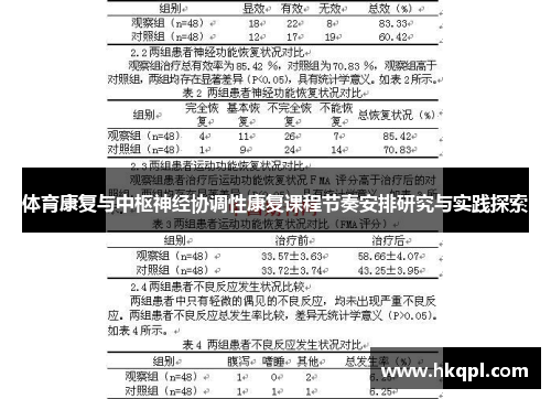 体育康复与中枢神经协调性康复课程节奏安排研究与实践探索
